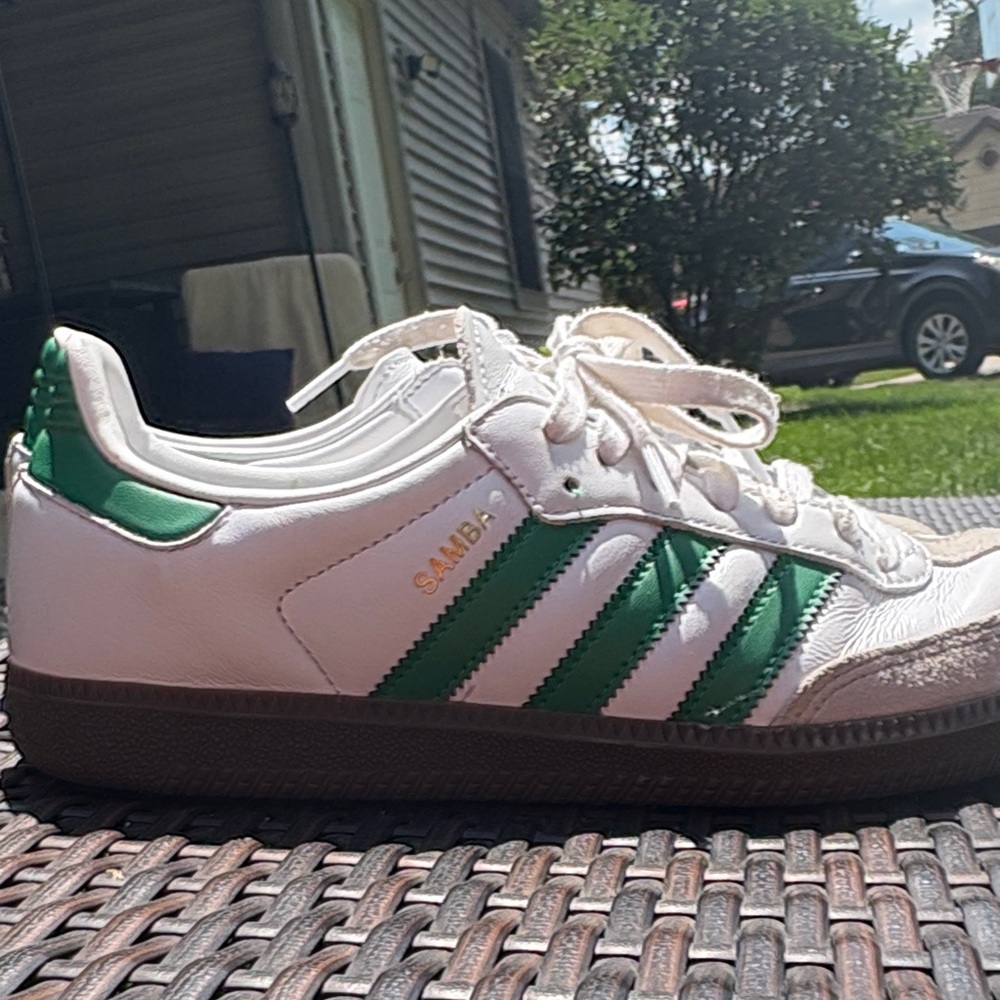 Adidas Samba Classic White and Green Shoes